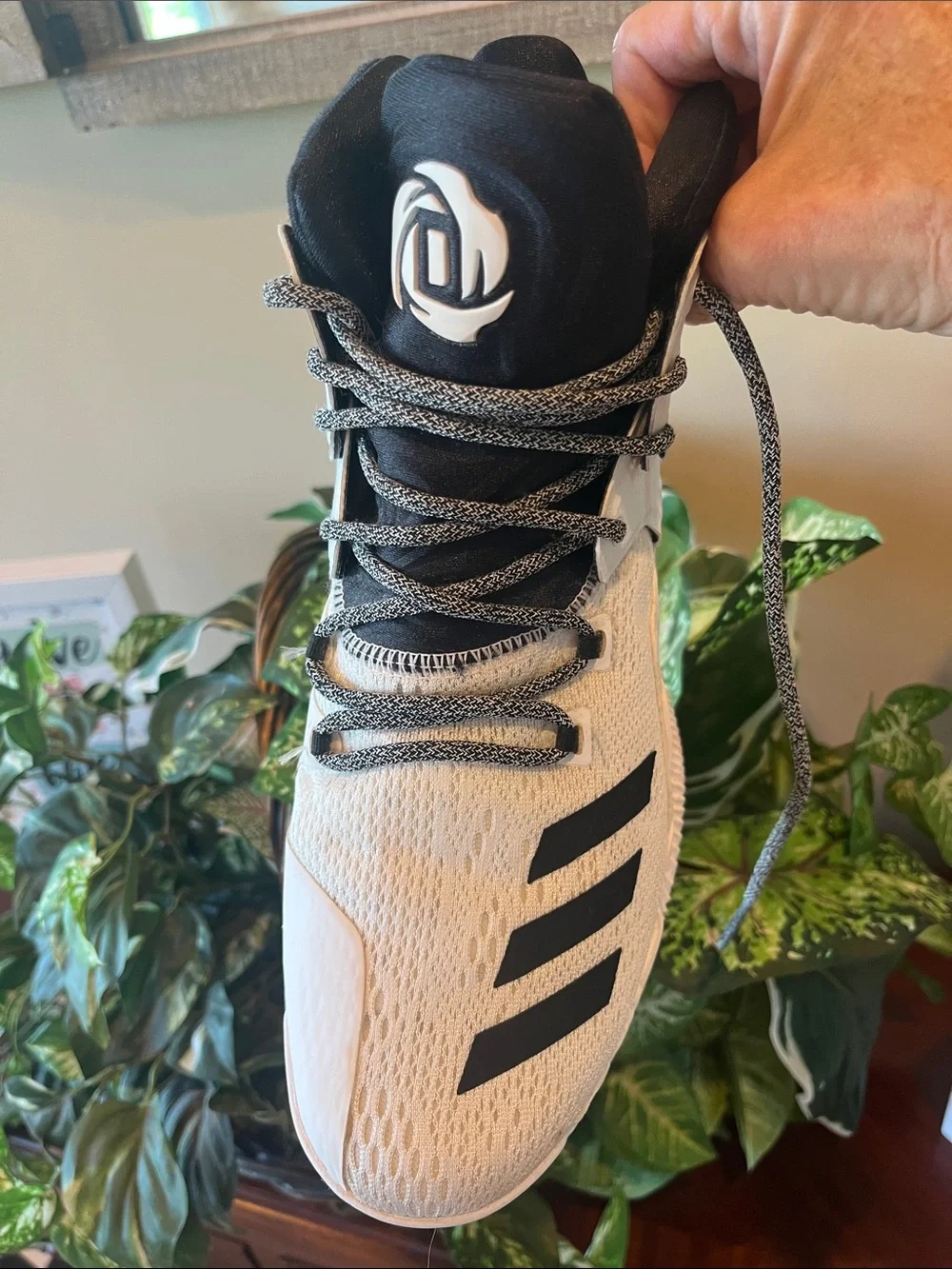 Adidas  D Rose Men’s High-Top Basketball Shoes - White & Black